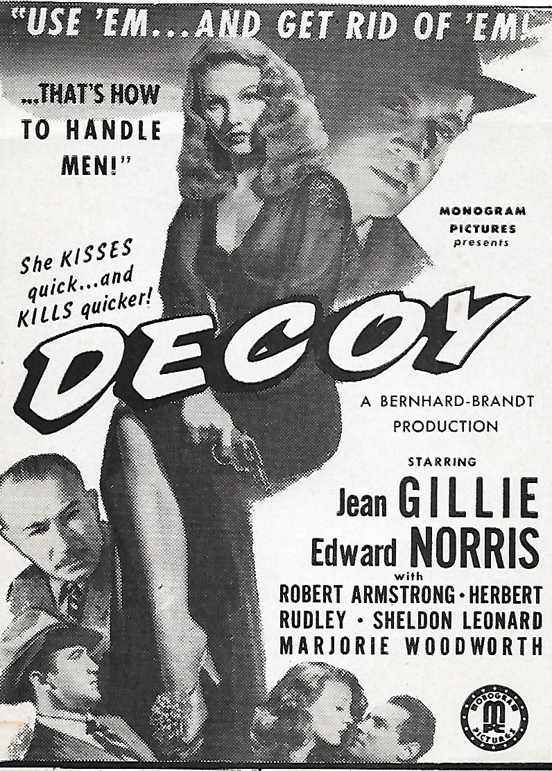 Robert Armstrong, Jean Gillie, Sheldon Leonard, and Edward Norris in Decoy (1946)