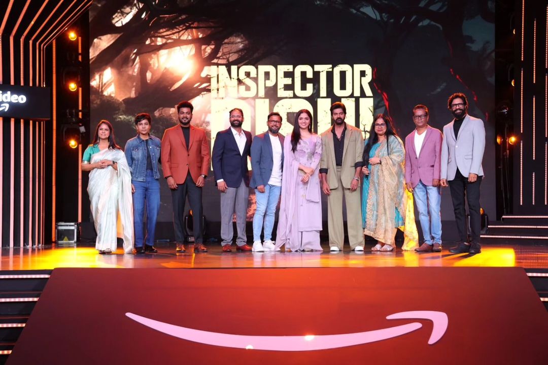 Kumaravel, Sunaina Yella, Naveen Chandra, Kanna Ravi, Srikrishna Dayal, and Malini Jeevarathnam at an event for Inspector Rishi (2024)