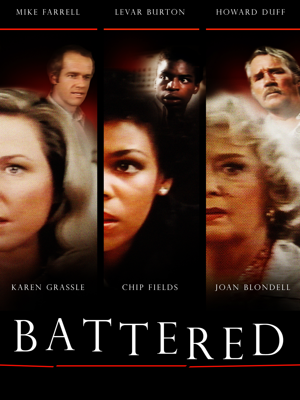 Joan Blondell, LeVar Burton, Karen Grassle, Howard Duff, Mike Farrell, and Chip Fields in Battered (1978)