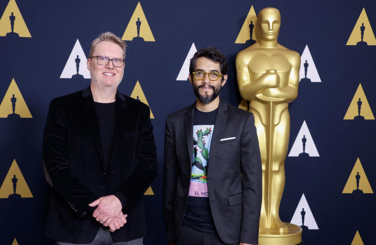 Carlos López Estrada with director Don Hall at the Samuel Goldwyn Theater