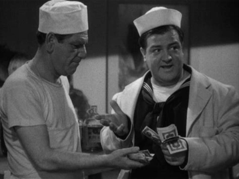 Lou Costello and Shemp Howard in In the Navy (1941)