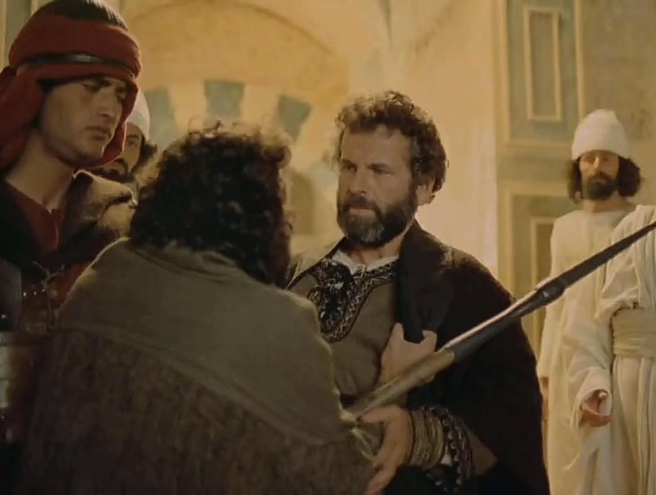 Ian Holm and Ian McShane in Jesus of Nazareth (1977)