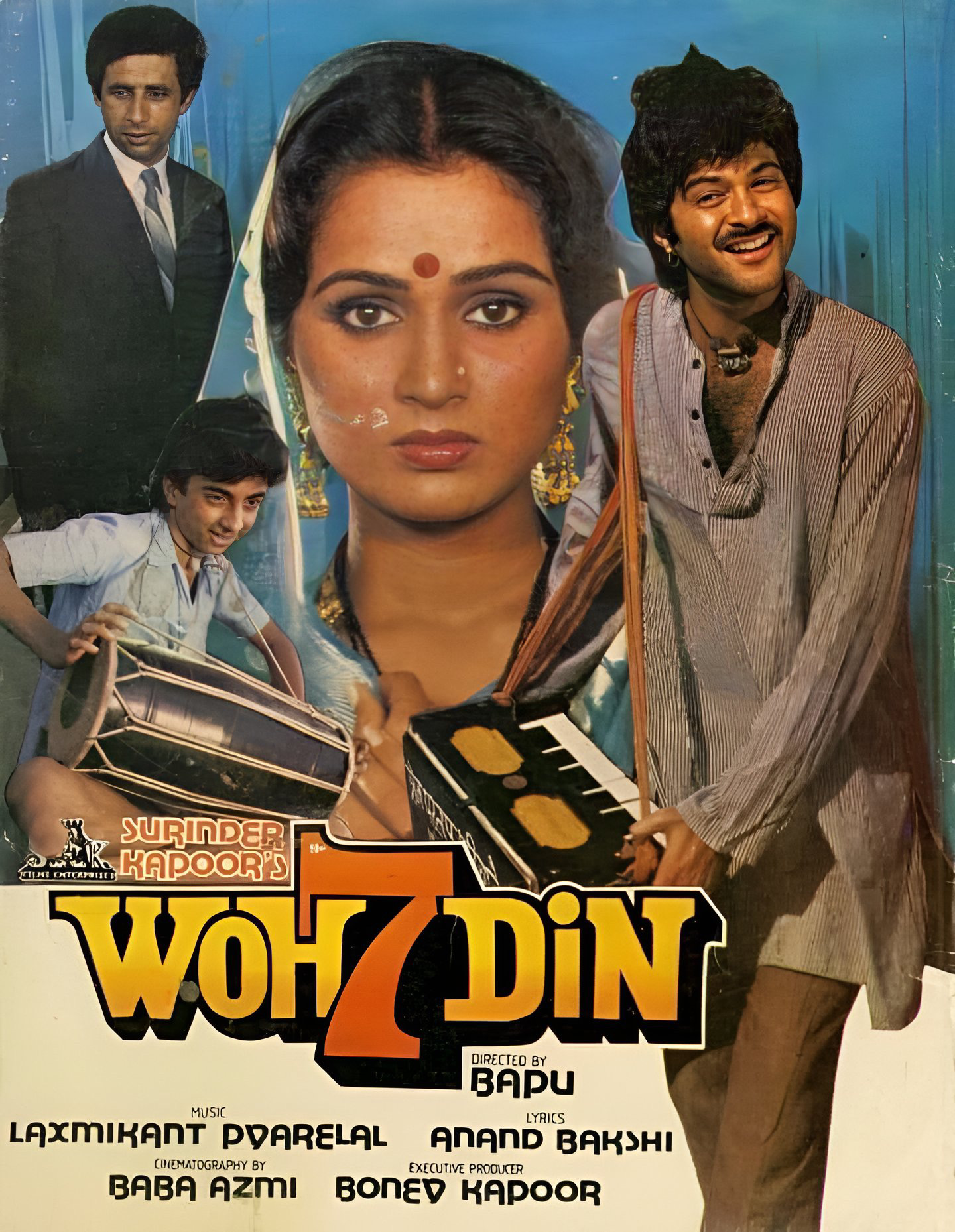 Anil Kapoor, Padmini Kolhapure, Raju Shrestha, and Naseeruddin Shah in Woh 7 Din (1983)