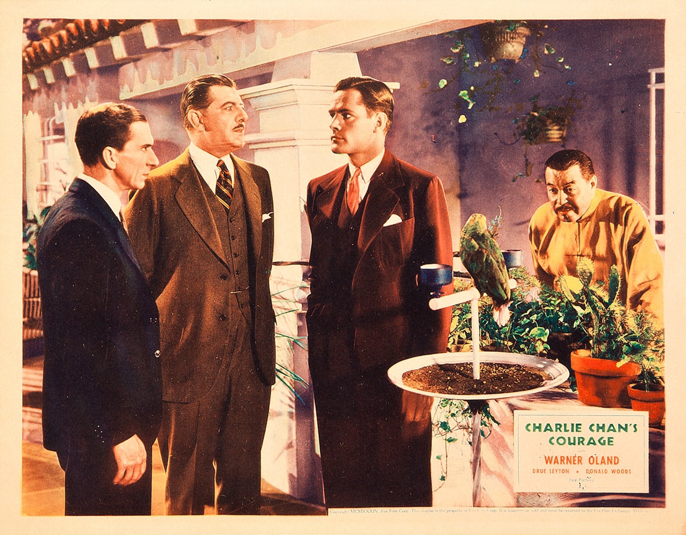 Paul Harvey, Murray Kinnell, Warner Oland, and Donald Woods in Charlie Chan's Courage (1934)