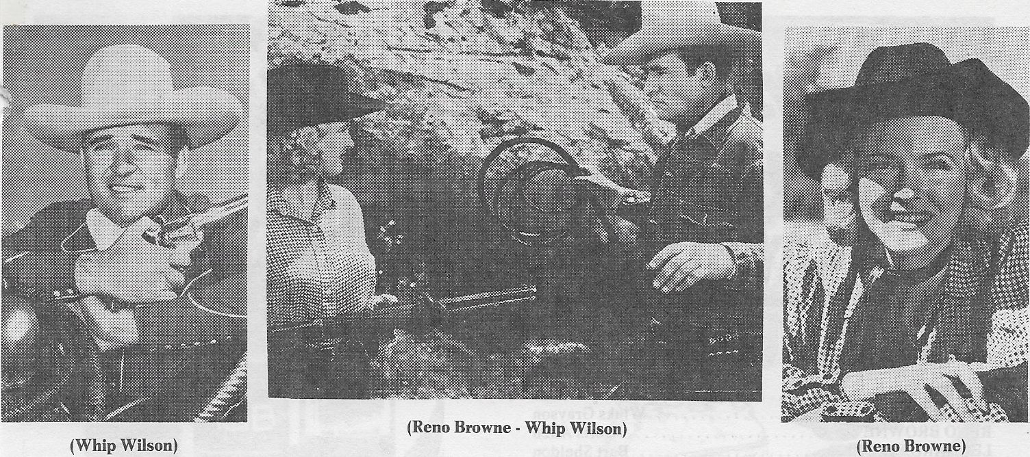 Reno Browne and Whip Wilson in Riders of the Dusk (1949)