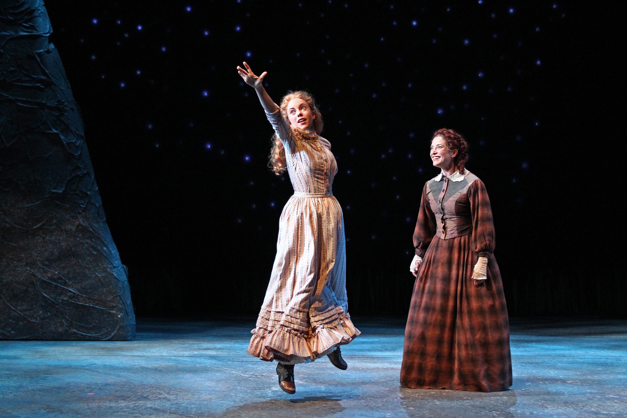 Lily Holleman as Bess Johnson and Paige Lindsey White as Macon Hill in Beth Henley's "Abundance" at South Coast Repertory Theatre. The play follows these two characters through 35 years of harrowing heartbreak in the old west. Fall 2015