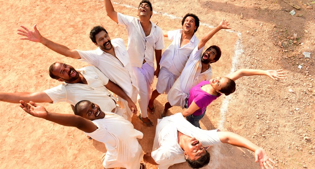 Manju Warrier, Babu Antony, Baiju Santhosh, Jacob Gregory, Sudheer Karamana, Sudev Nair, Santhosh Keezhattoor, Padmaraj Ratheesh, and Kevin in Karingunnam 6's (2016)