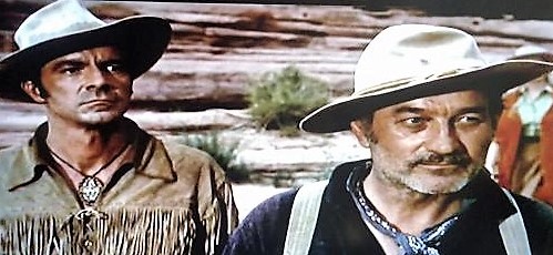 Dana Andrews and Milburn Stone in Smoke Signal (1955)