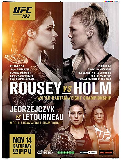 Ronda Rousey, Holly Holm, Valerie Letourneau, and Joanna Jedrzejczyk in UFC 193: Rousey vs. Holm (2015)