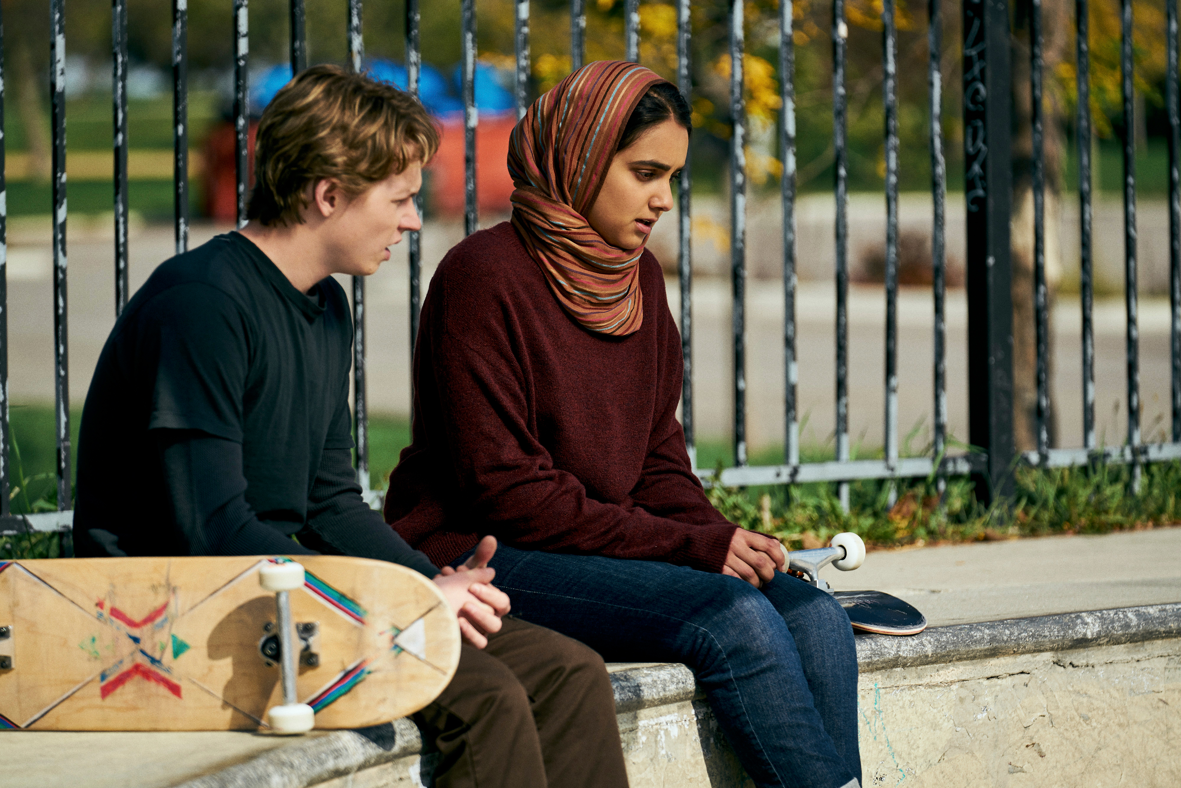 Jack Kilmer and Geraldine Viswanathan in Hala (2019)