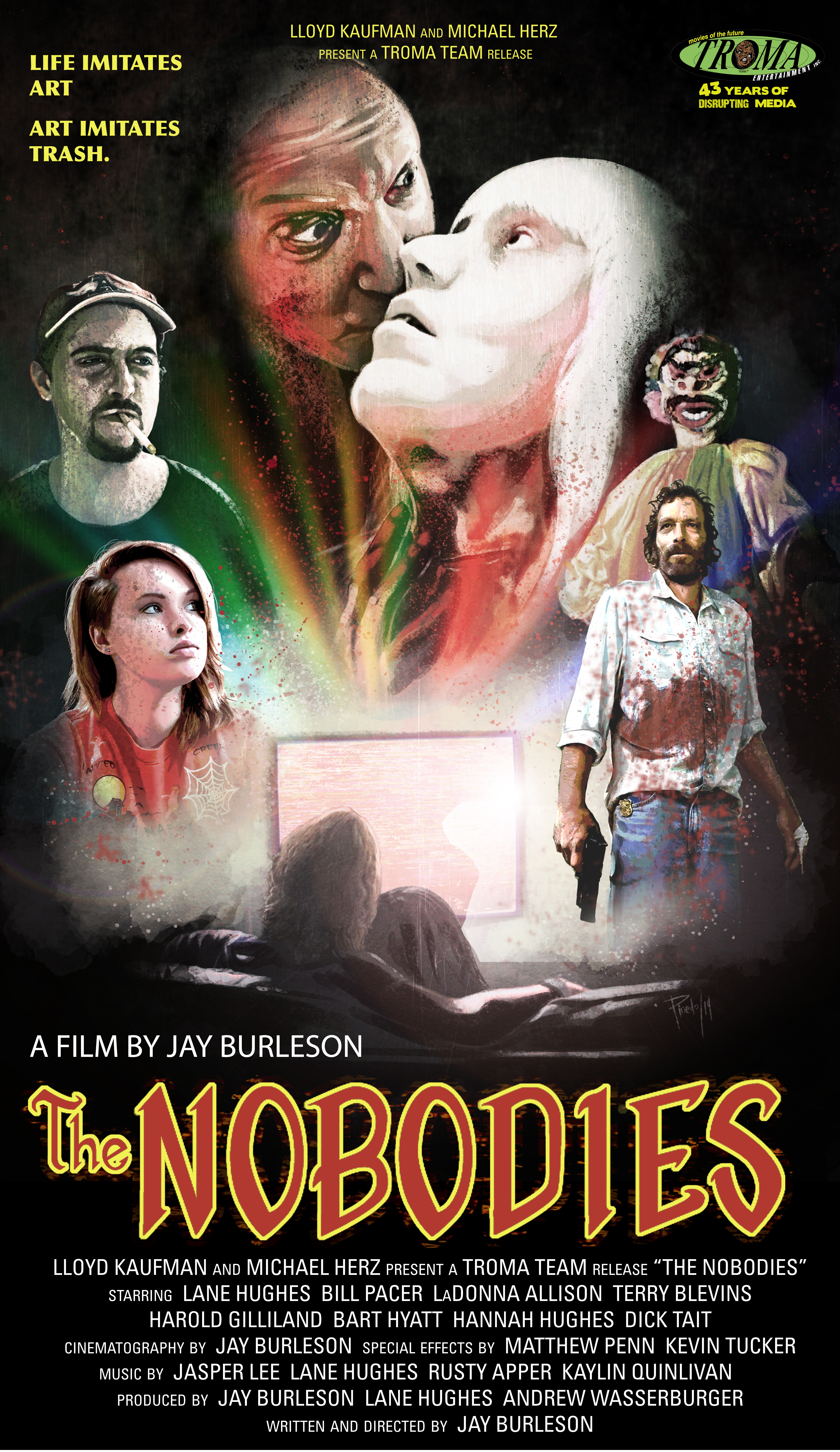 Bill Pacer, Lane Hughes, Hannah Hughes, Warren Werner, Samantha Dixon, and Harold Gilliland in The Nobodies (2017)