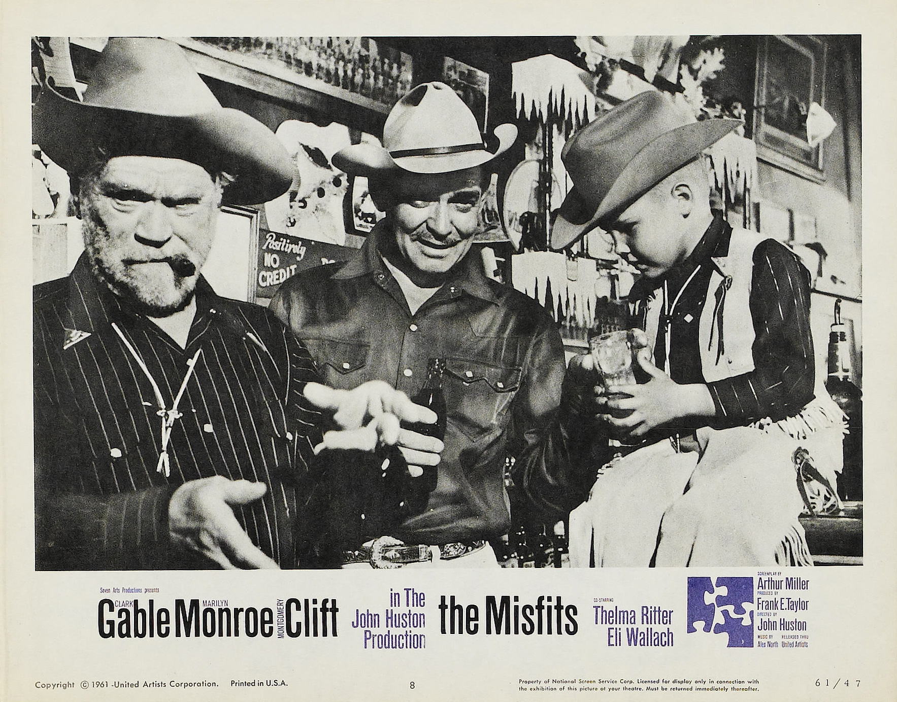 Clark Gable, James Barton, and Dennis Shaw in The Misfits (1961)