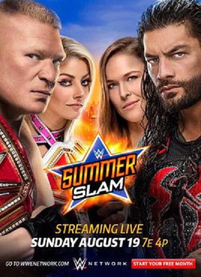 Brock Lesnar, Ronda Rousey, Joe Anoa'i, and Lexi Kaufman in WWE SummerSlam (2018)