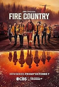 Billy Burke, Diane Farr, Jules Latimer, Kevin Alejandro, Max Thieriot, Jordan Calloway, and Stephanie Arcila in Fire Country (2022)