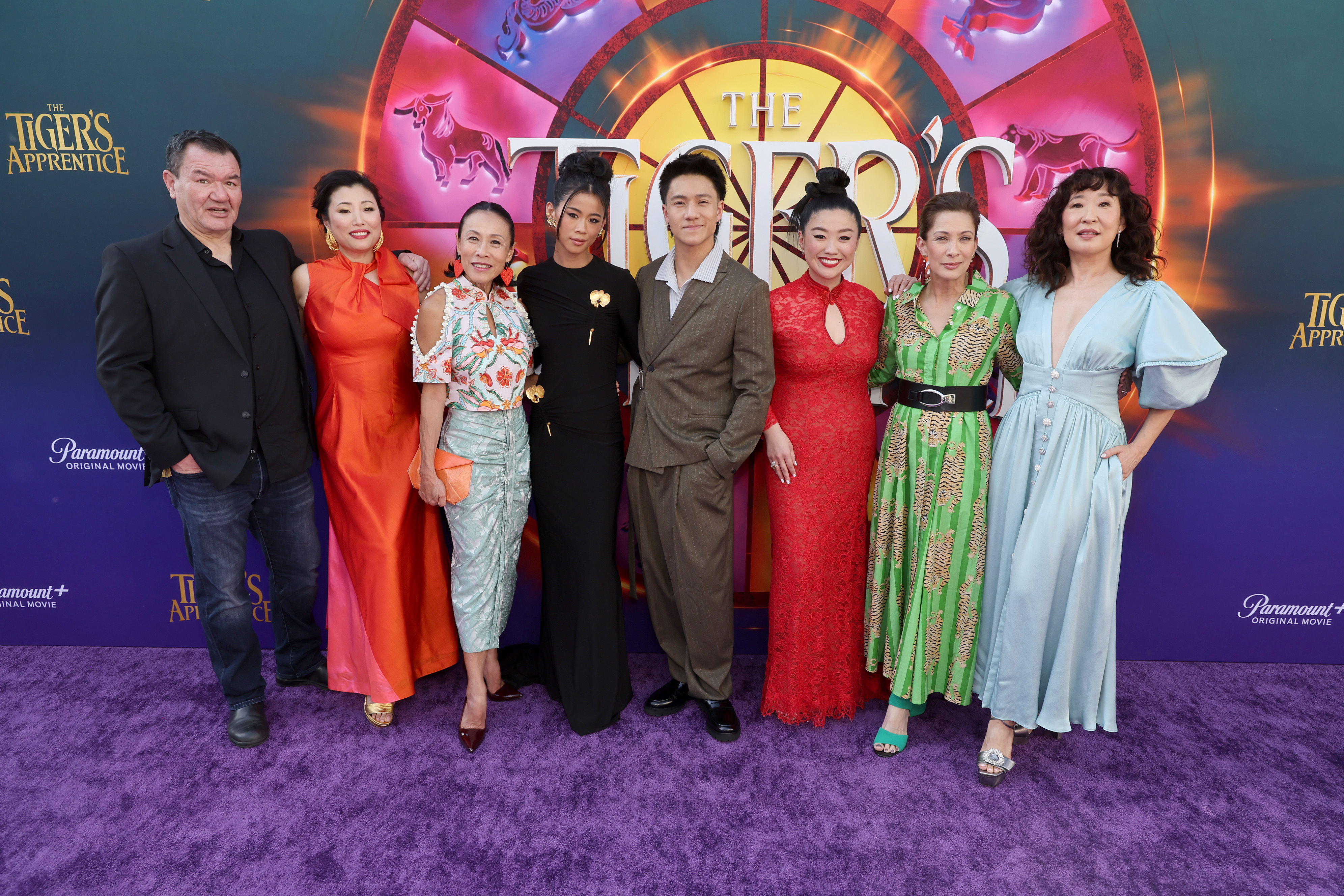 Deborah S. Craig, Patrick Gallagher, Diana Lee Inosanto, Sandra Oh, Kheng Hua Tan, Brandon Soo Hoo, Leah Lewis, and Sherry Cola at an event for The Tiger (2015)