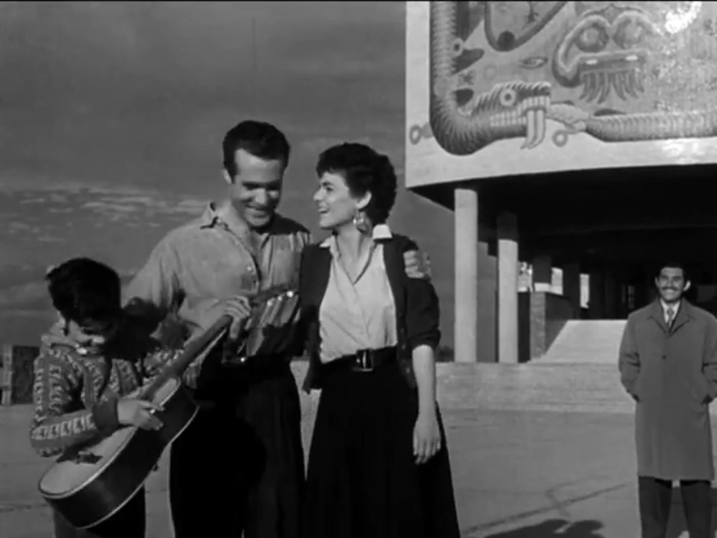 Anne Bancroft, Ricardo Montalban, Carlos Múzquiz, and José Pérez in A Life in the Balance (1955)