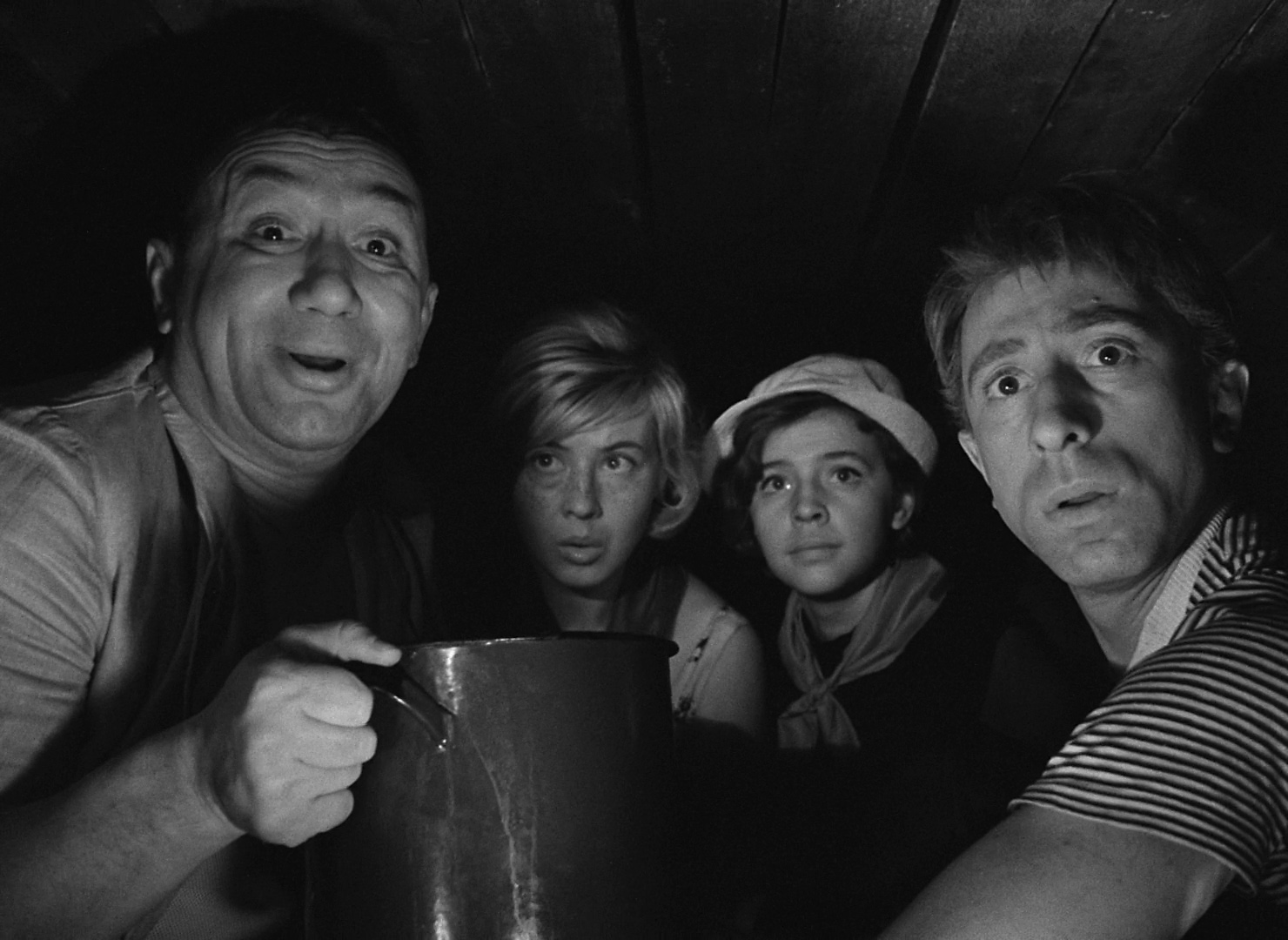 Arina Aleynikova, Ilya Rutberg, Nina Shatskaya, and Aleksei Smirnov in Welcome, or No Trespassing (1964)