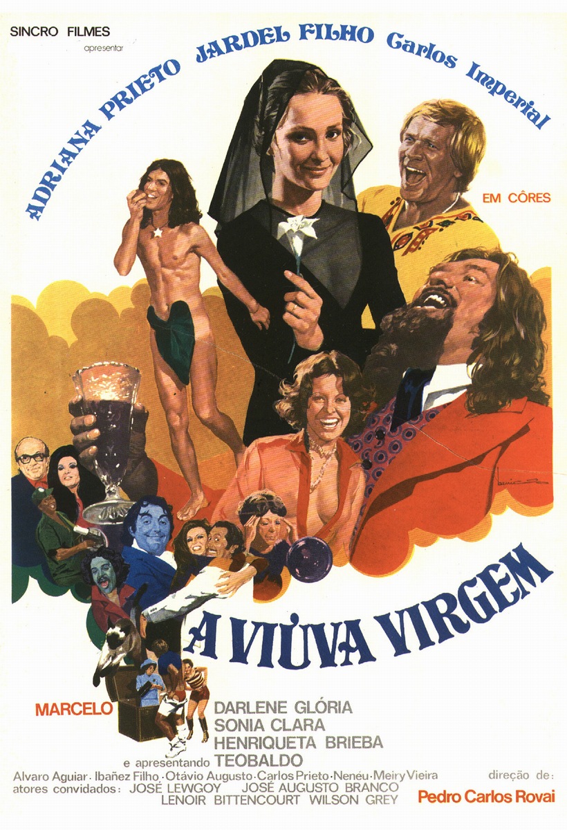 Jardel Filho, Carlos Imperial, and Adriana Prieto in A Viúva Virgem (1972)