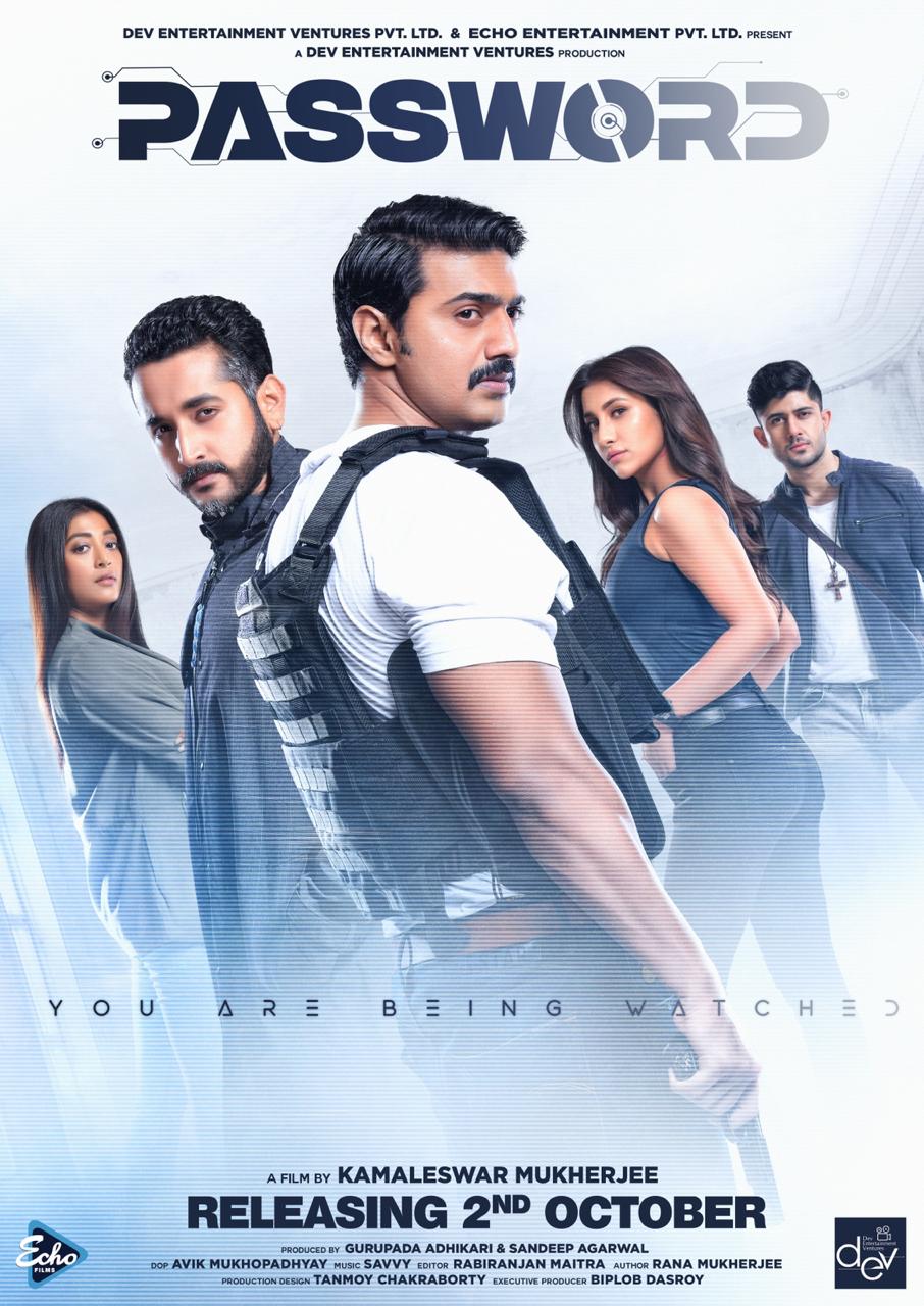 Parambrata Chattopadhyay, Paoli Dam, Dev, Rukmini Maitra, and Adrit Roy in Password (2019)