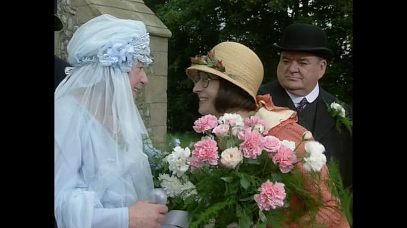 Brenda Cowling, Paul Shane, and Su Pollard in You Rang, M'Lord? (1988)