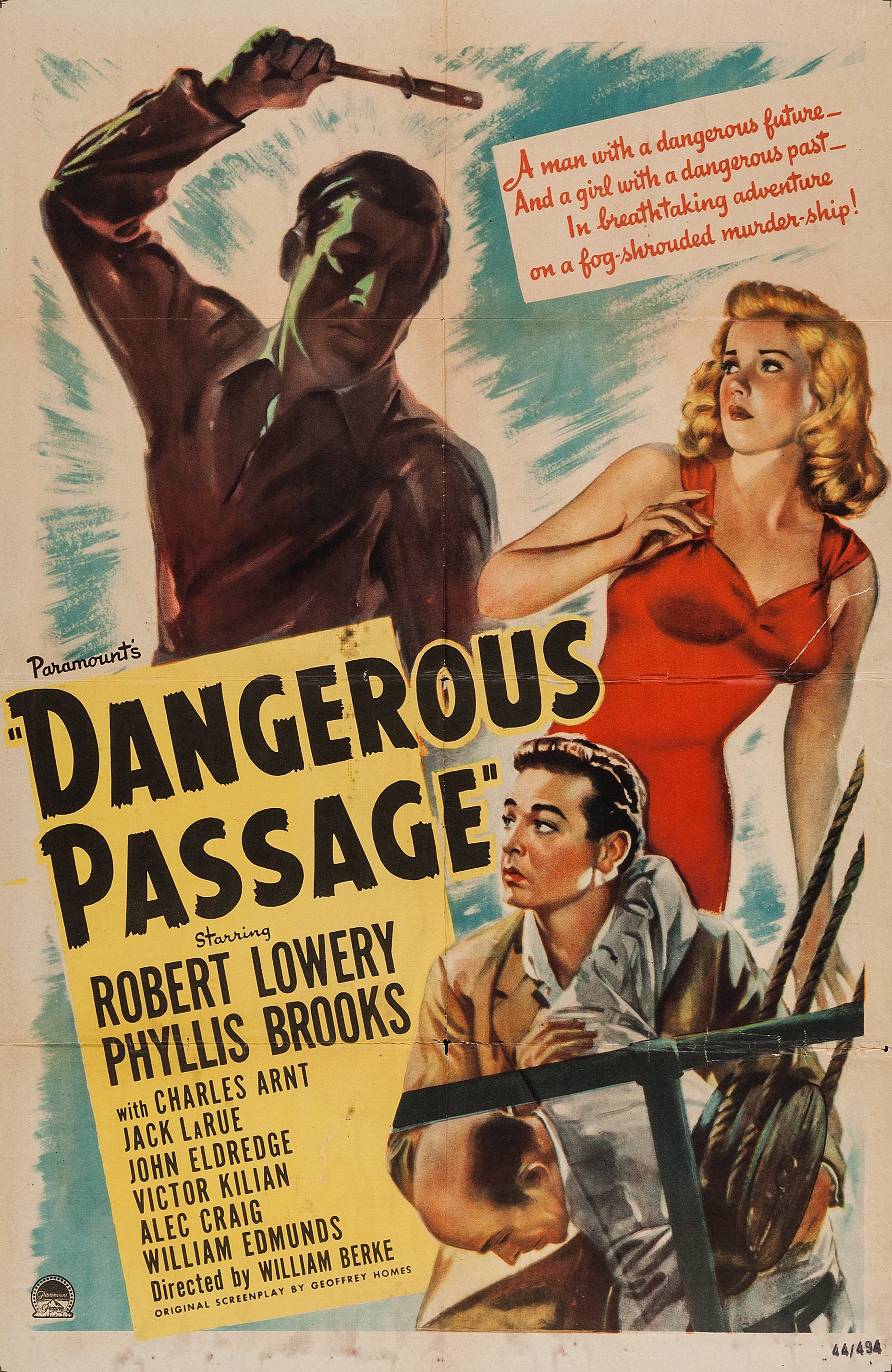 Phyllis Brooks and Robert Lowery in Dangerous Passage (1944)