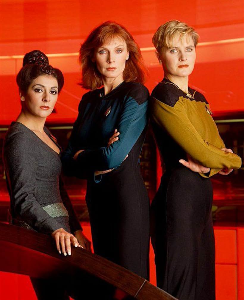 Denise Crosby, Gates McFadden, and Marina Sirtis in Star Trek: The Next Generation (1987)