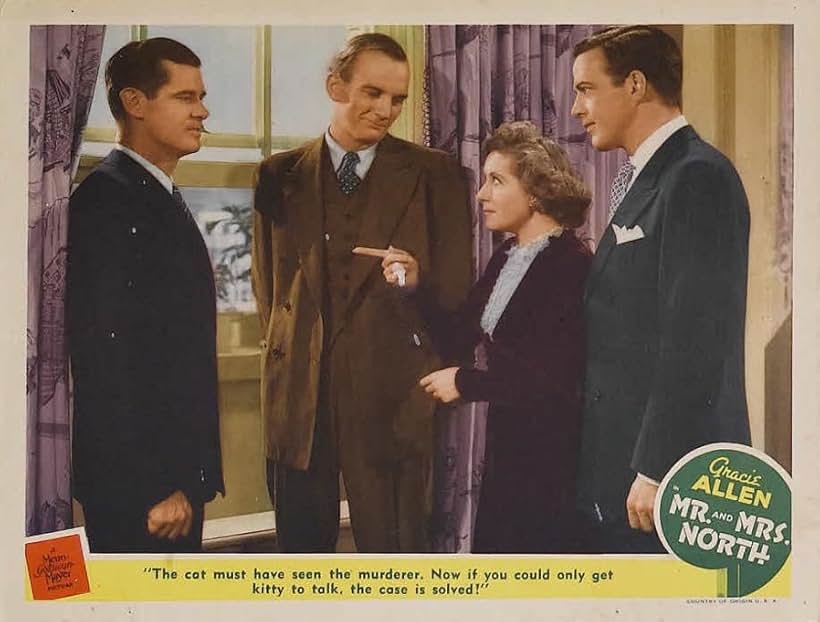 Gracie Allen, Paul Kelly, Millard Mitchell, and William Post Jr. in Mr. and Mrs. North (1942)