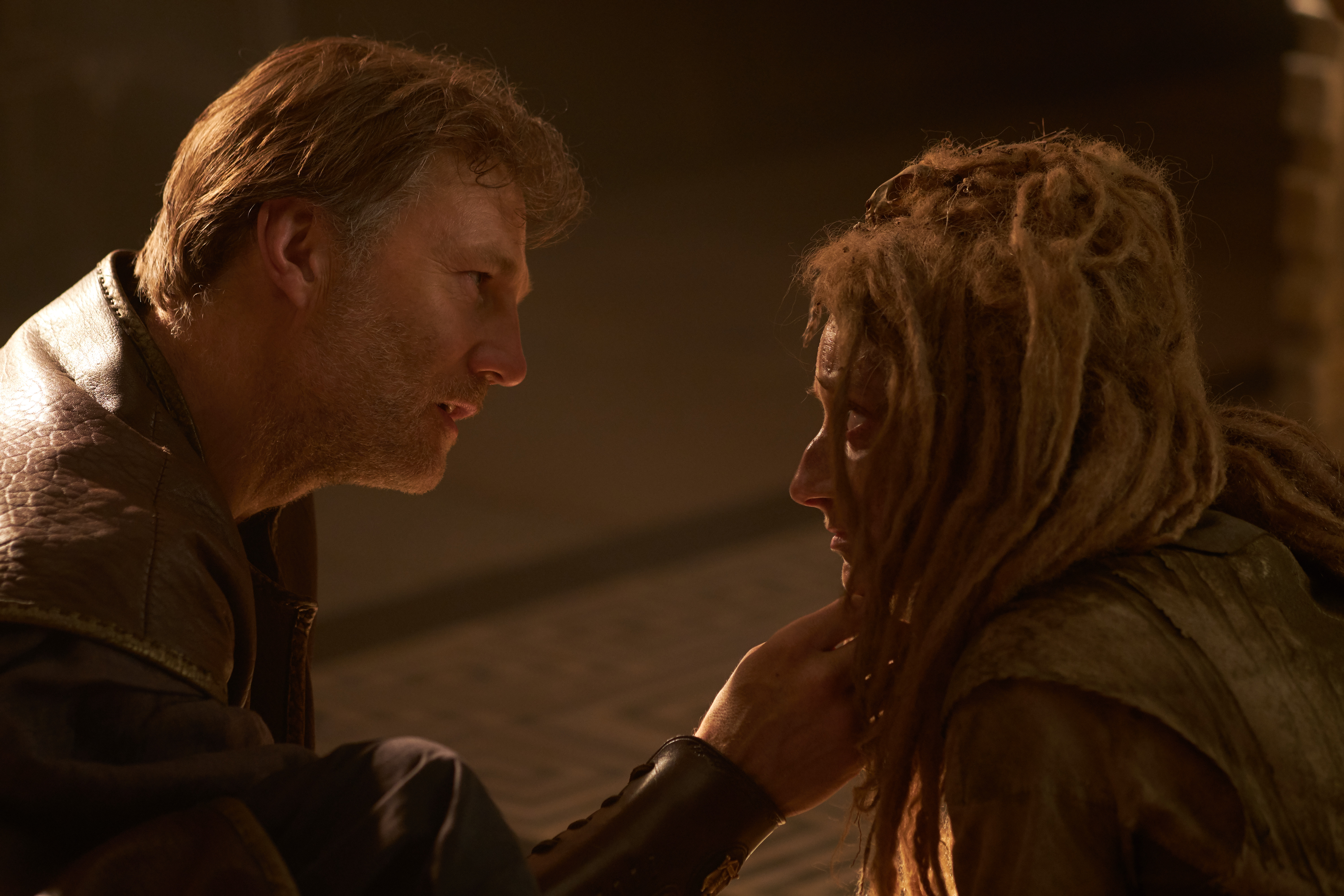 David Morrissey and Jodie McNee in Britannia (2017)