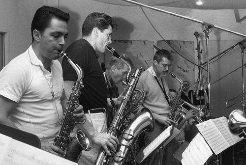 Bob Enevoldsen, Med Flory, Mel Lewis, Art Pepper, Bud Shank, and Bill Perkins