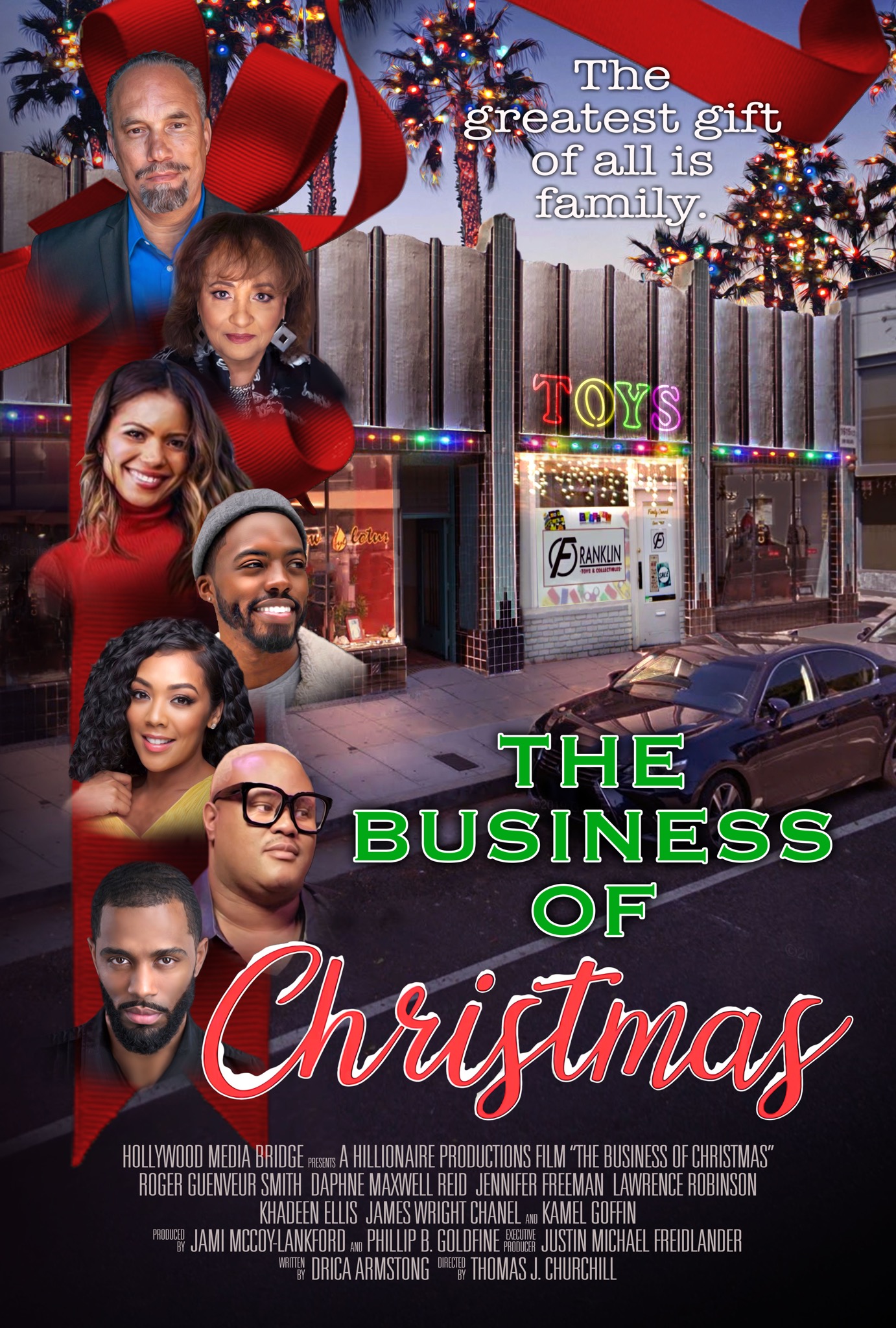 Jennifer Freeman, Daphne Reid, Roger Guenveur Smith, Kamel Goffin, Lawrence Robinson, James Wright Chanel, and Khadeen Ellis in The Business of Christmas (2020)