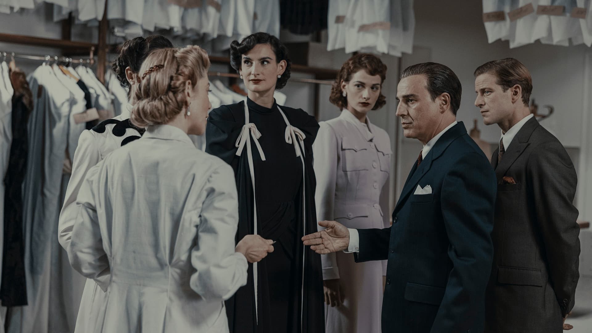 Alberto San Juan, Thomas Coumans, Nine d'Urso, and Camille Glémet in Cristóbal Balenciaga (2024)