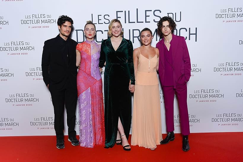 Louis Garrel, Saoirse Ronan, Greta Gerwig, Timothée Chalamet, and Florence Pugh at an event for Little Women (2019)