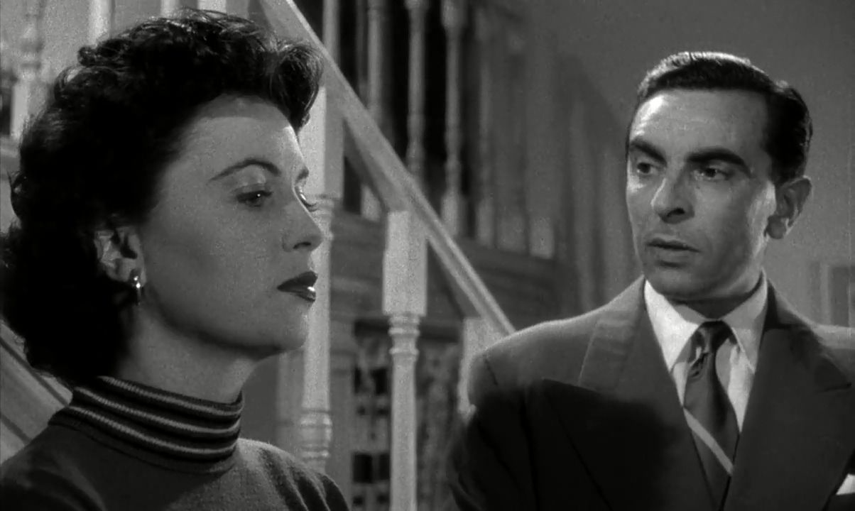 Martin Benson and Faith Domergue in Spin a Dark Web (1956)