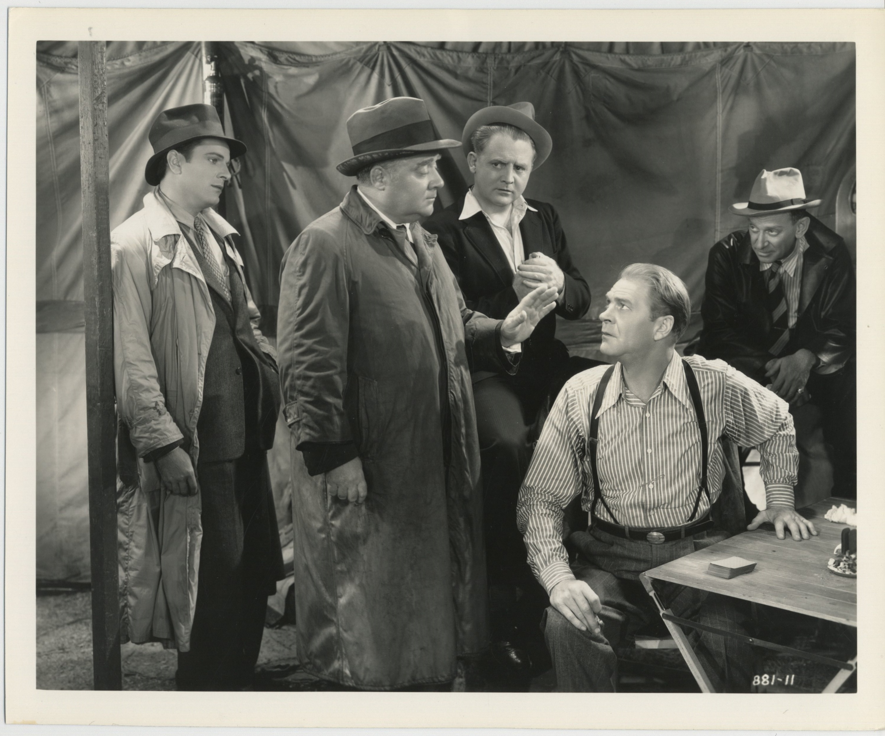 G. Pat Collins, Ernest Cossart, David Oliver, Harry Tyler, and Robert Wilcox in Carnival Queen (1937)