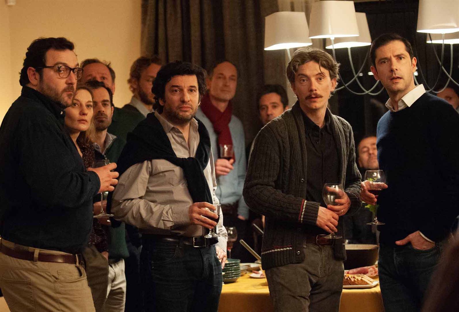 Swann Arlaud, Éric Caravaca, Melvil Poupaud, Julie Duclos, and Denis Ménochet in By the Grace of God (2018)