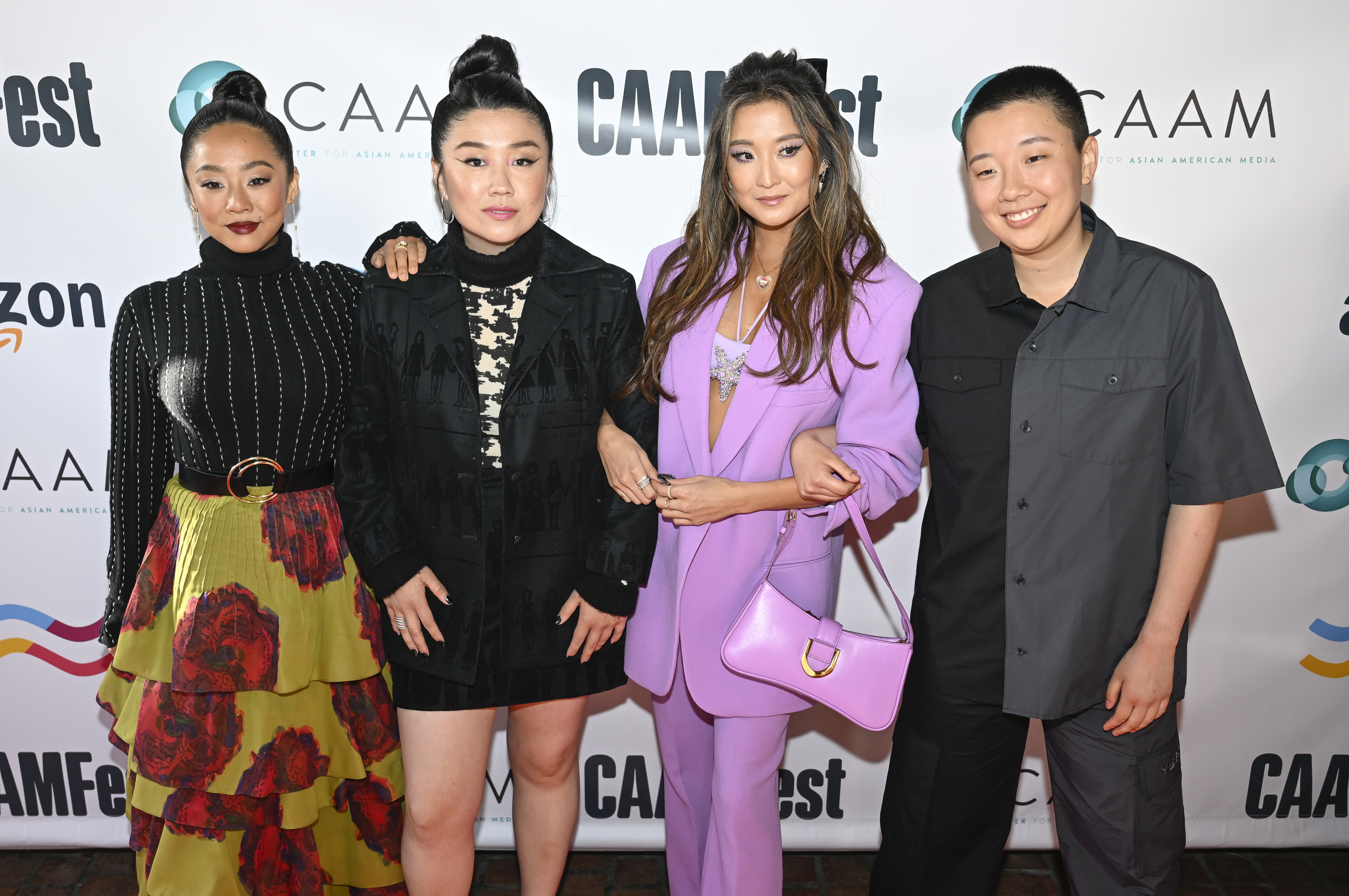 Sabrina Wu, Stephanie Hsu, Ashley Park, and Sherry Cola at an event for Joy Ride (2023)