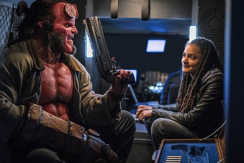 David Harbour and Sasha Lane in Hellboy (2019)