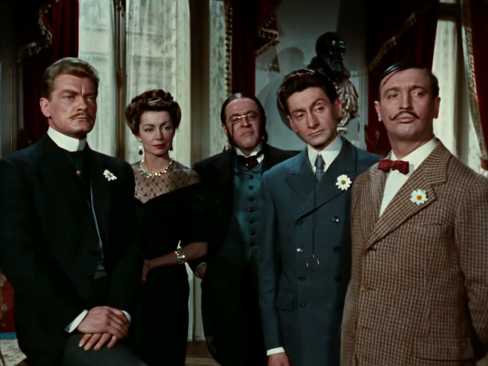 Jacques Hilling, Elina Labourdette, Jean Marais, Renaud Mary, and Albert Rémy in Elena and Her Men (1956)