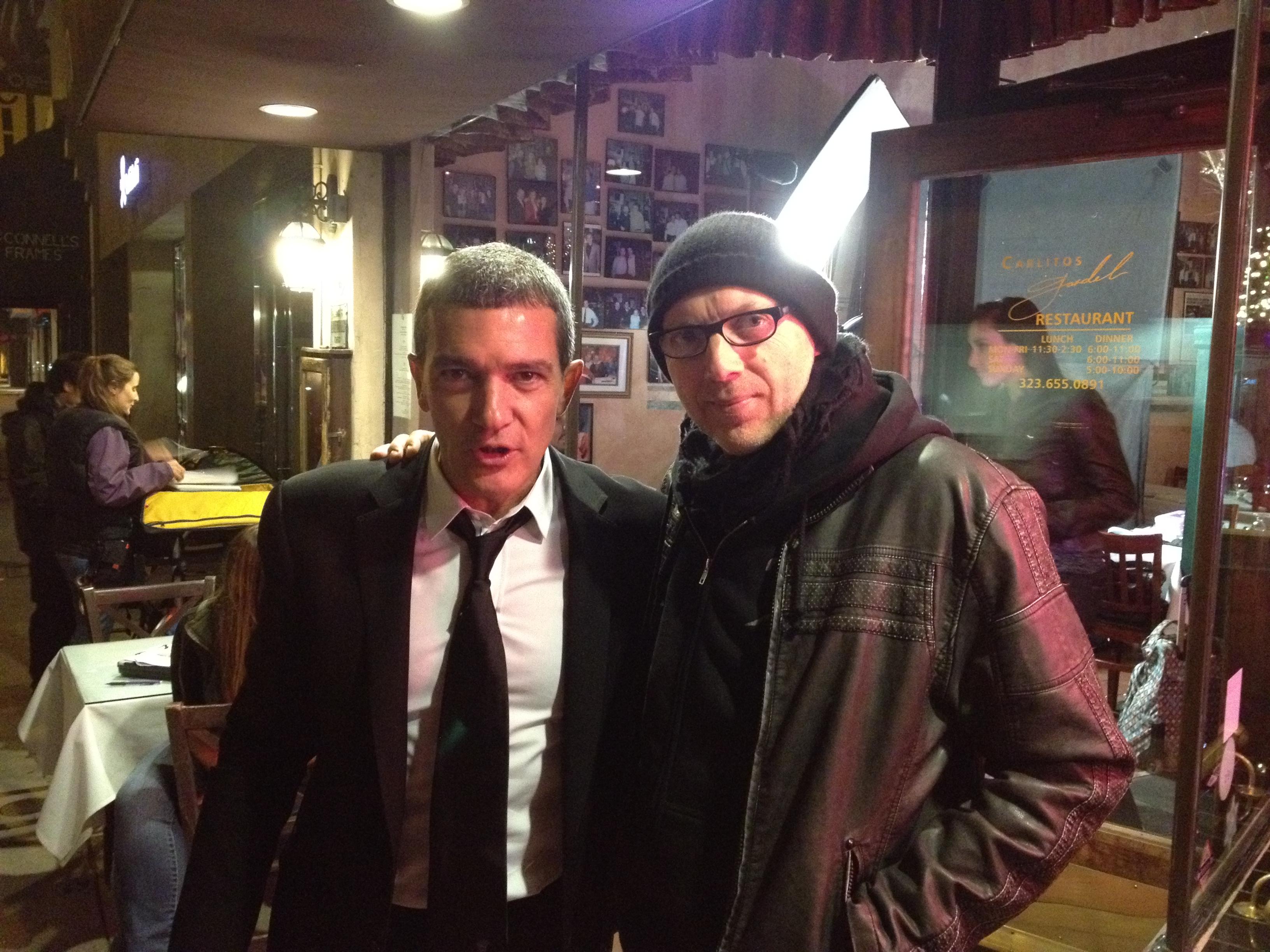 On the set of "Violet" with Antonio Banderas