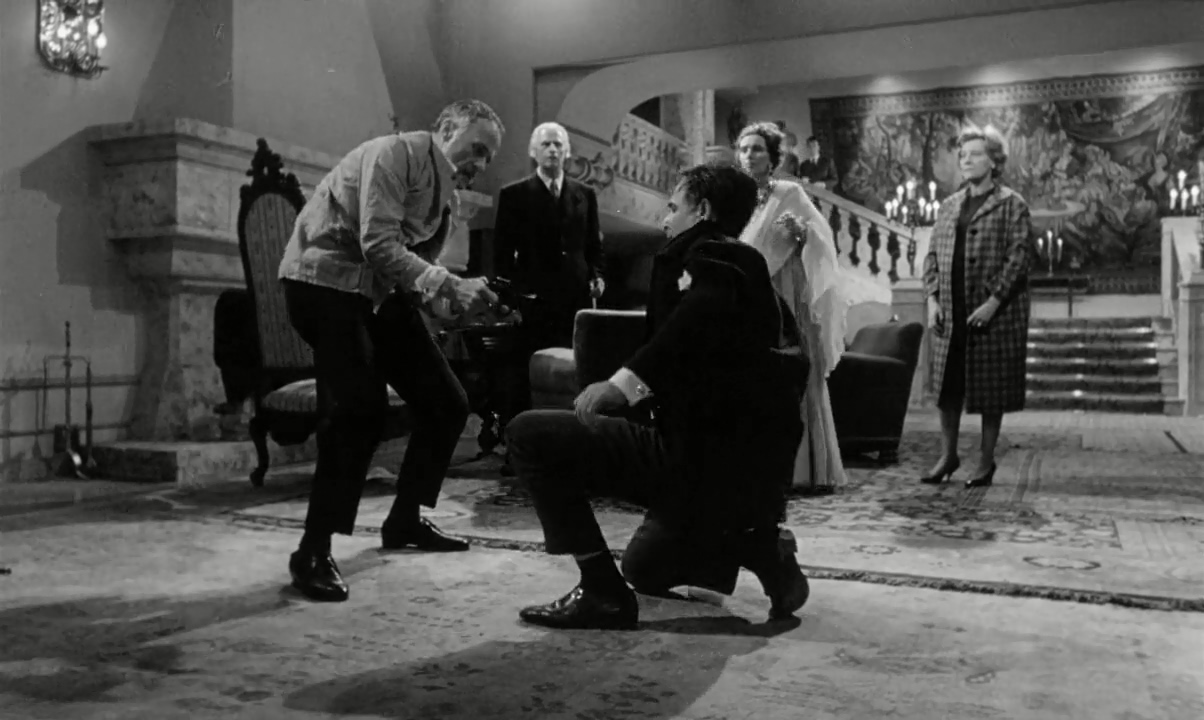 Fritz Rasp, Eddi Arent, Lil Dagover, Rudolf Fernau, Joachim Fuchsberger, and Marianne Hoppe in The Strange Countess (1961)