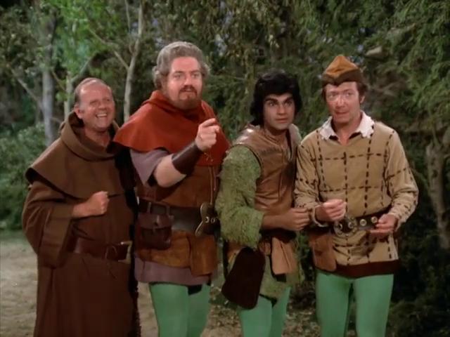 Richard Dimitri, Bernie Kopell, David Sabin, and Dick Van Patten in When Things Were Rotten (1975)