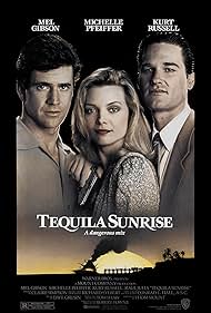 Mel Gibson, Michelle Pfeiffer, and Kurt Russell in Tequila Connection (1988)