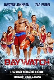 Dwayne Johnson, Alexandra Daddario, Zac Efron, Ilfenesh Hadera, Jon Bass, and Kelly Rohrbach in Baywatch (2017)