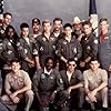 Tom Cruise, Val Kilmer, Anthony Edwards, Michael Ironside, Tom Skerritt, Rick Rossovich, Clarence Gilyard Jr., Whip Hubley, Adrian Pasdar, and Barry Tubb in Top Gun (1986)