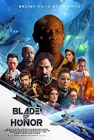 Aron Eisenberg, Richard Hatch, Tim Russ, James Kyson, Rivkah Raven Wood, Brandon Stacy, Jodie Bentley, Jasmine Waltz, Madison Russ, and Ryan T. Husk in Blade of Honor (2017)