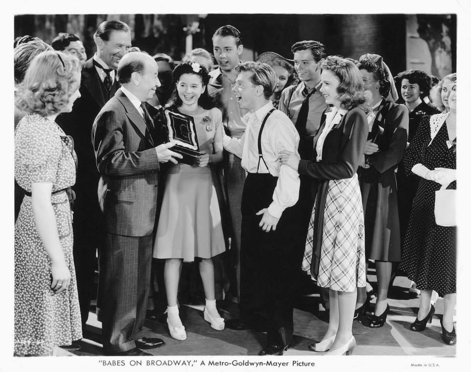 Judy Garland, Mickey Rooney, Frederick Burton, Maxine Flores, Karen X. Gaylord, Mary Jane Gumm, Virginia Gumm, Lois James, Ray McDonald, Donald Meek, Dorothy Morris, Richard Quine, and Virginia Weidler in Babes on Broadway (1941)