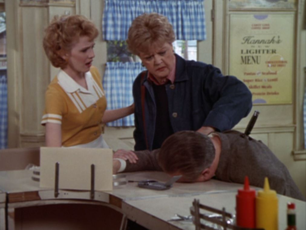 Angela Lansbury, Bruce Kirby, and Kathryn Morris in Murder, She Wrote (1984)