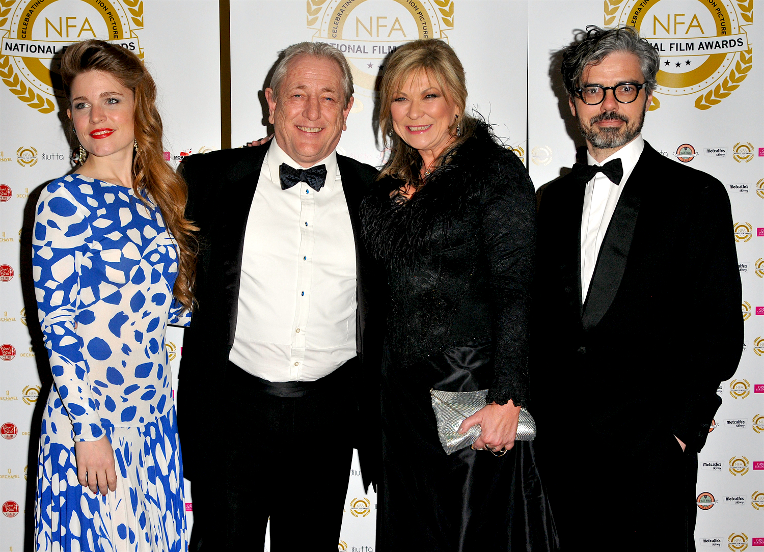 The cast of A Reason To Leave at The National Film Awards winning Best Drama.  Left to Right: Alice Bird, Mark Wingett, Claire King, Simone Spinaze. 