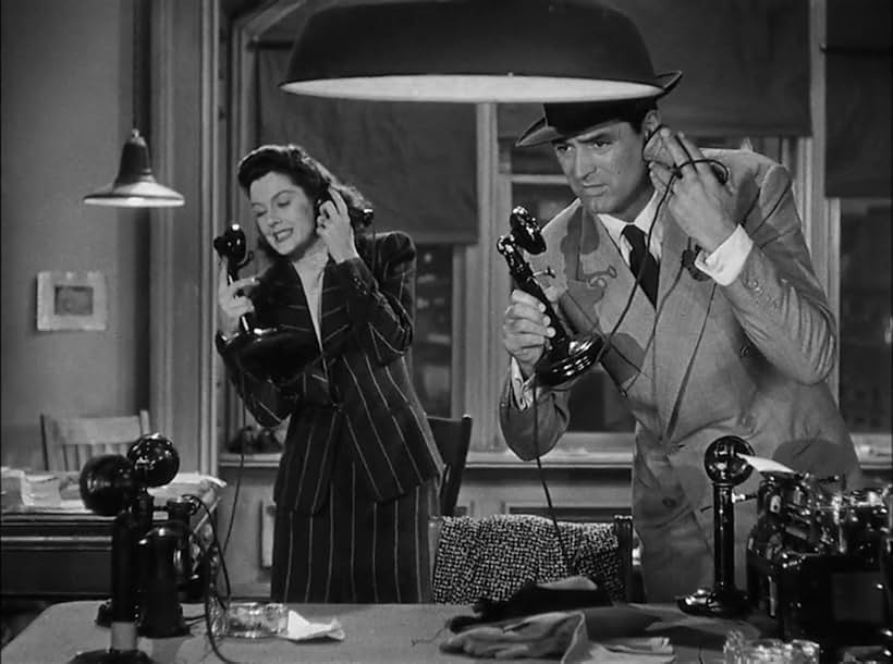 Cary Grant and Rosalind Russell in His Girl Friday (1940)