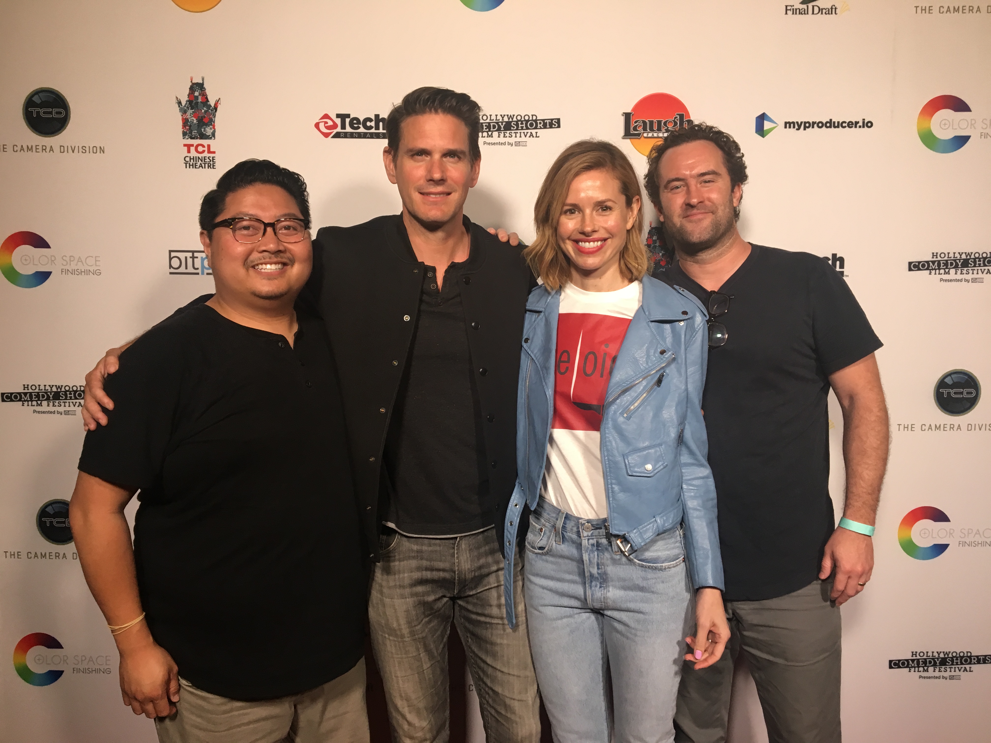 Jason Rogel, Brendan Pollecutt, Taylor Cathcart and Jason Fox at the 2018 Hollywood Comedy Shorts Film Festival